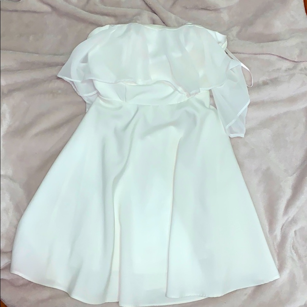 Lulu’s off the shoulder mini dress with frills